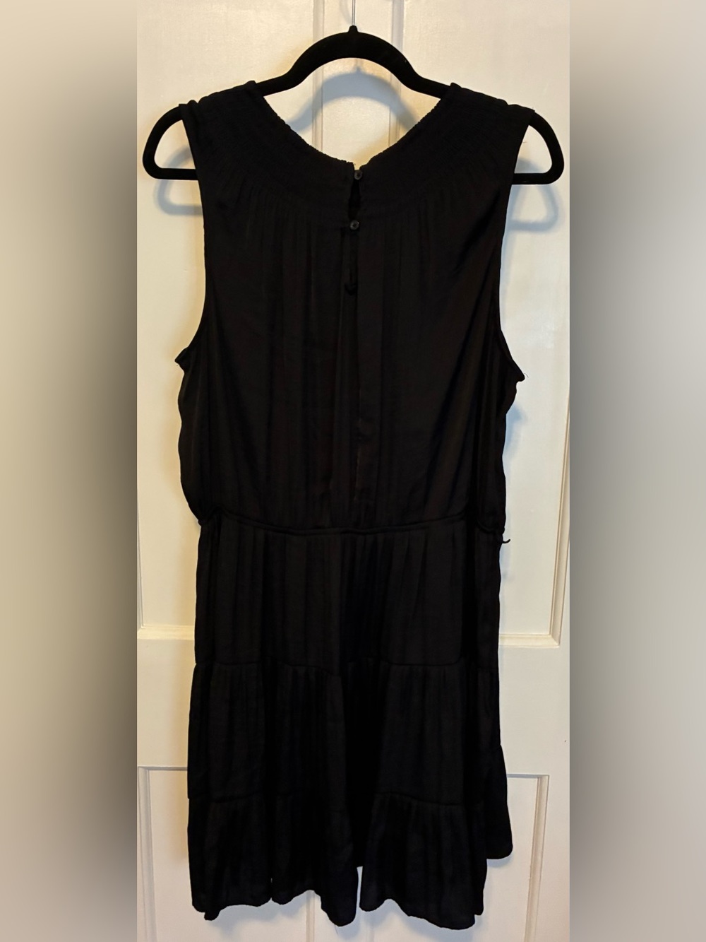 Simply Vera Vera Wang Smocked Collar Black Midi Dress Size XXL - Picture 2 of 3